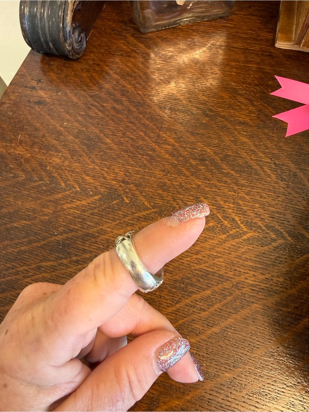 Brighton Ornate Sterling-Look Silver Scroll Ring. Size 8 - Picture 7 of 7